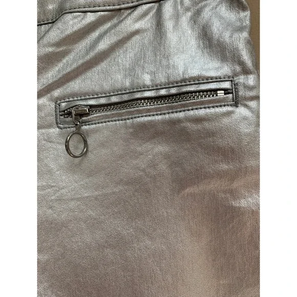 NWT H&M Silver Slim Fit Pants Straight Leg Size 10 - Picture 4 of 7